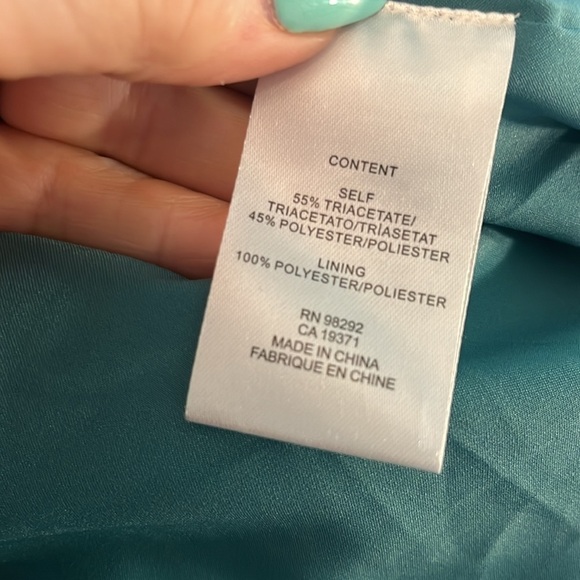 Tibi Savanna Cutout Dress NWT Long Sleeves Keyhole Waist Teal Lined Size 10 - Picture 11 of 14